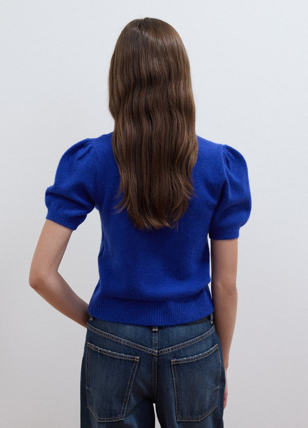 Blaues Shirt Aus Elastischer Viskose Mit Rundhalsausschnitt | OVS Blaues Shirt Aus Elastischer Viskose Mit Rundhalsausschnitt - 3 | OVS