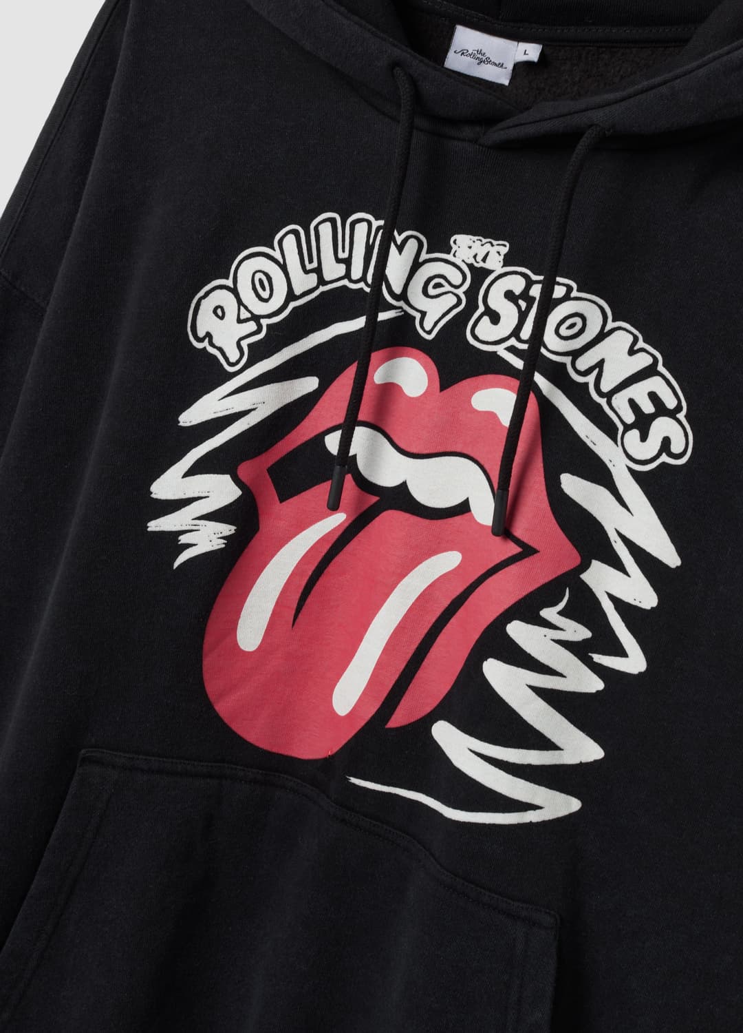 Felpa Nera Con Cappuccio In Misto Cotone Con Stampa Dei Rolling Stones | OVS Felpa Nera Con Cappuccio In Misto Cotone Con Stampa Dei Rolling Stones - 1 | OVS