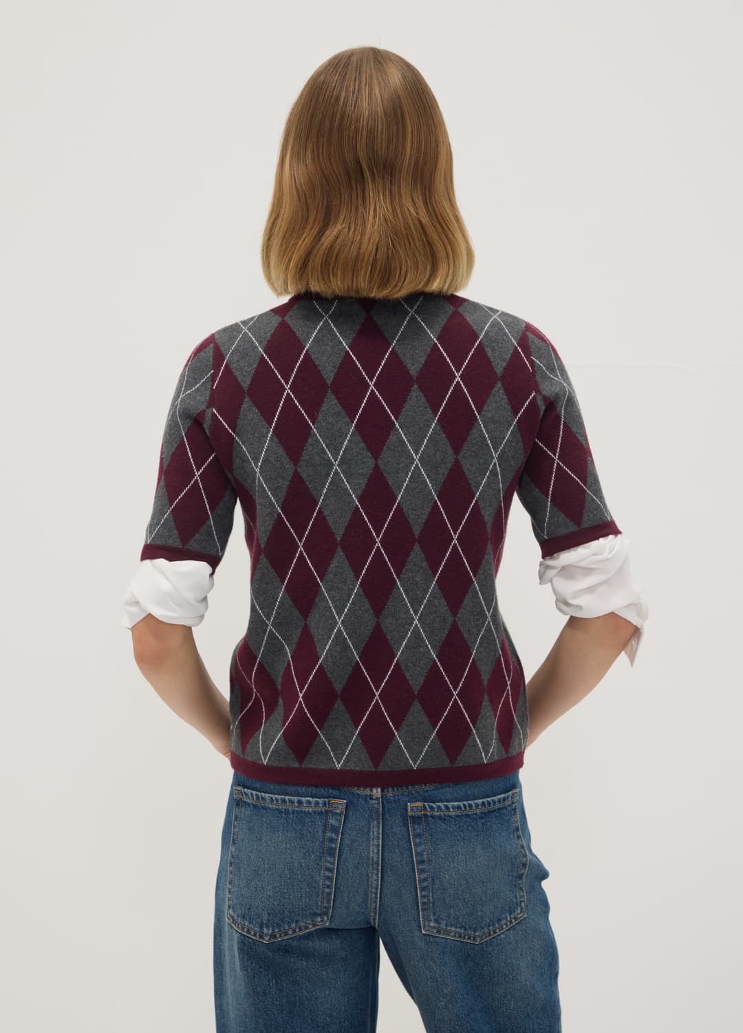 Mehrfarbiger Pullover Mit Rautenmuster Und Rundhals | OVS Mehrfarbiger Pullover Mit Rautenmuster Und Rundhals - 3 | OVS
