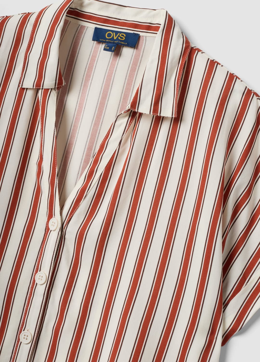 Camicia Multicolor A Righe In Pura Viscosa A Maniche Corte Over Fit | OVS Camicia Multicolor A Righe In Pura Viscosa A Maniche Corte Over Fit - 5 | OVS