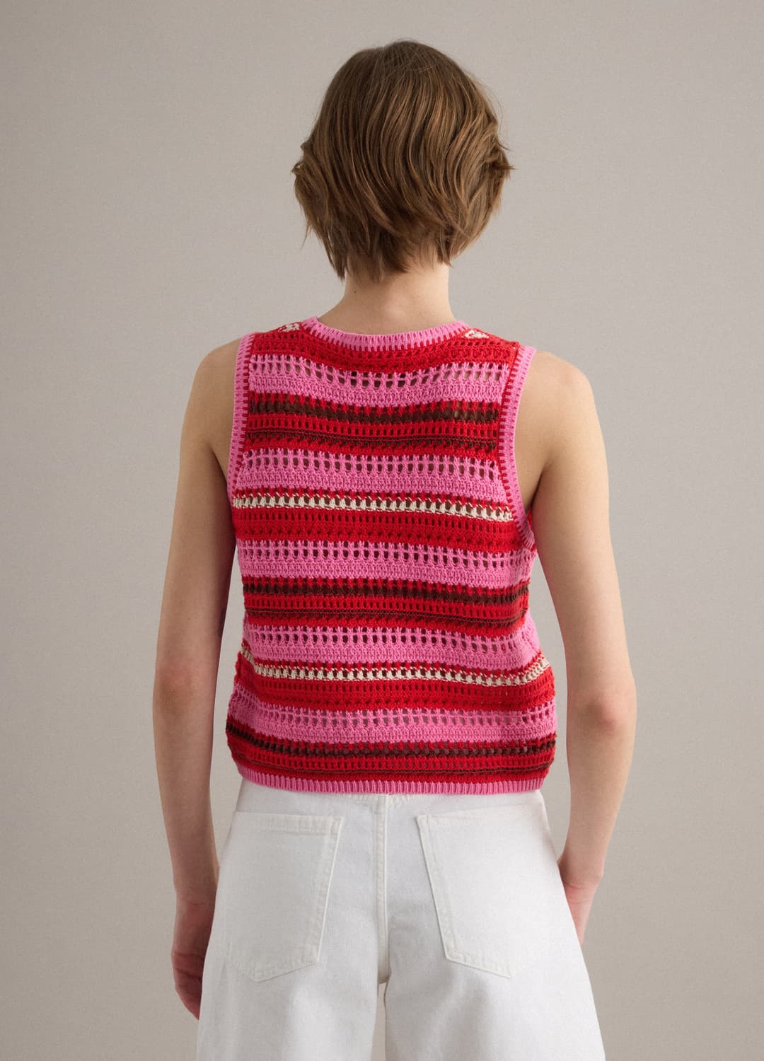 Gestrickte Weste Aus Reiner Baumwolle Mit Multicolour-streifen | OVS Gestrickte Weste Aus Reiner Baumwolle Mit Multicolour-streifen - 3 | OVS