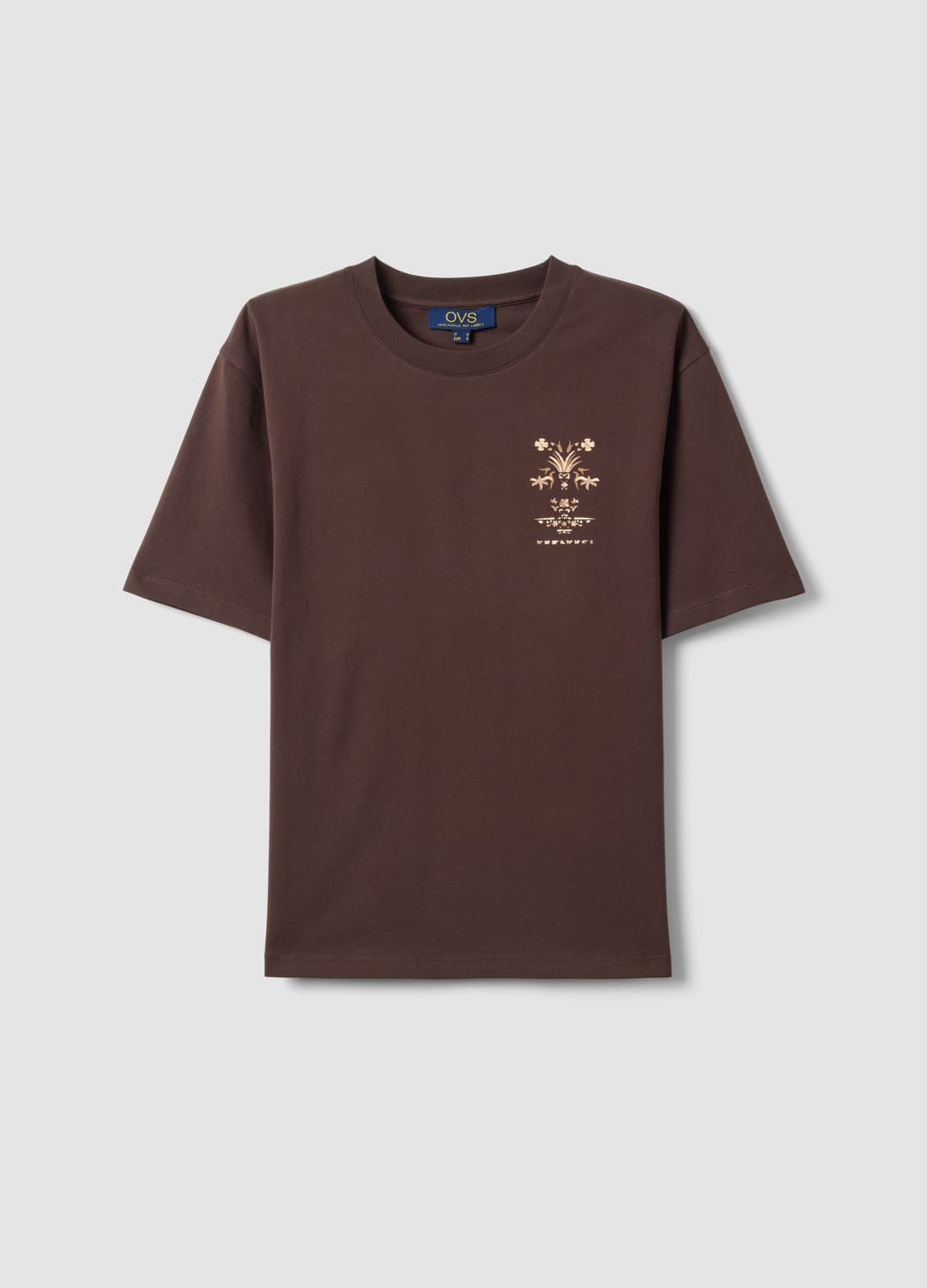 Braunes Regular-fit T-shirt Aus Reiner Baumwolle Mit Print | OVS Braunes Regular-fit T-shirt Aus Reiner Baumwolle Mit Print - 4 | OVS