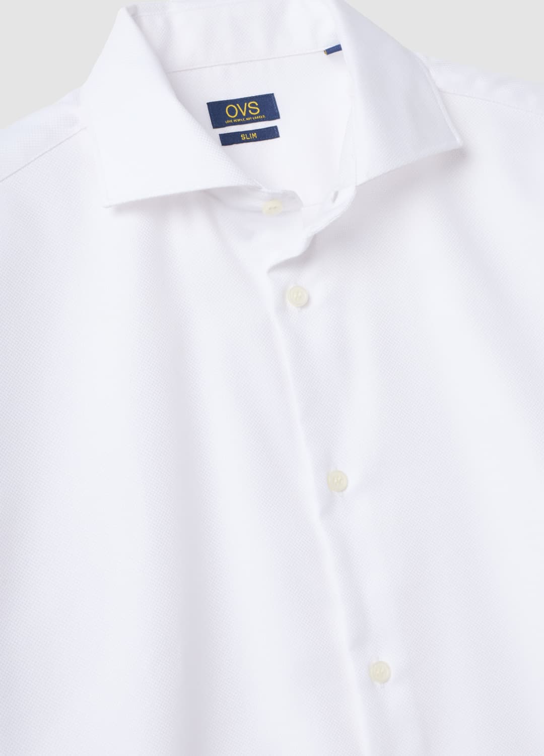 Camicia Bianca Slim Fit In Puro Cotone Con Collo Francese | OVS Camicia Bianca Slim Fit In Puro Cotone Con Collo Francese - 6 | OVS
