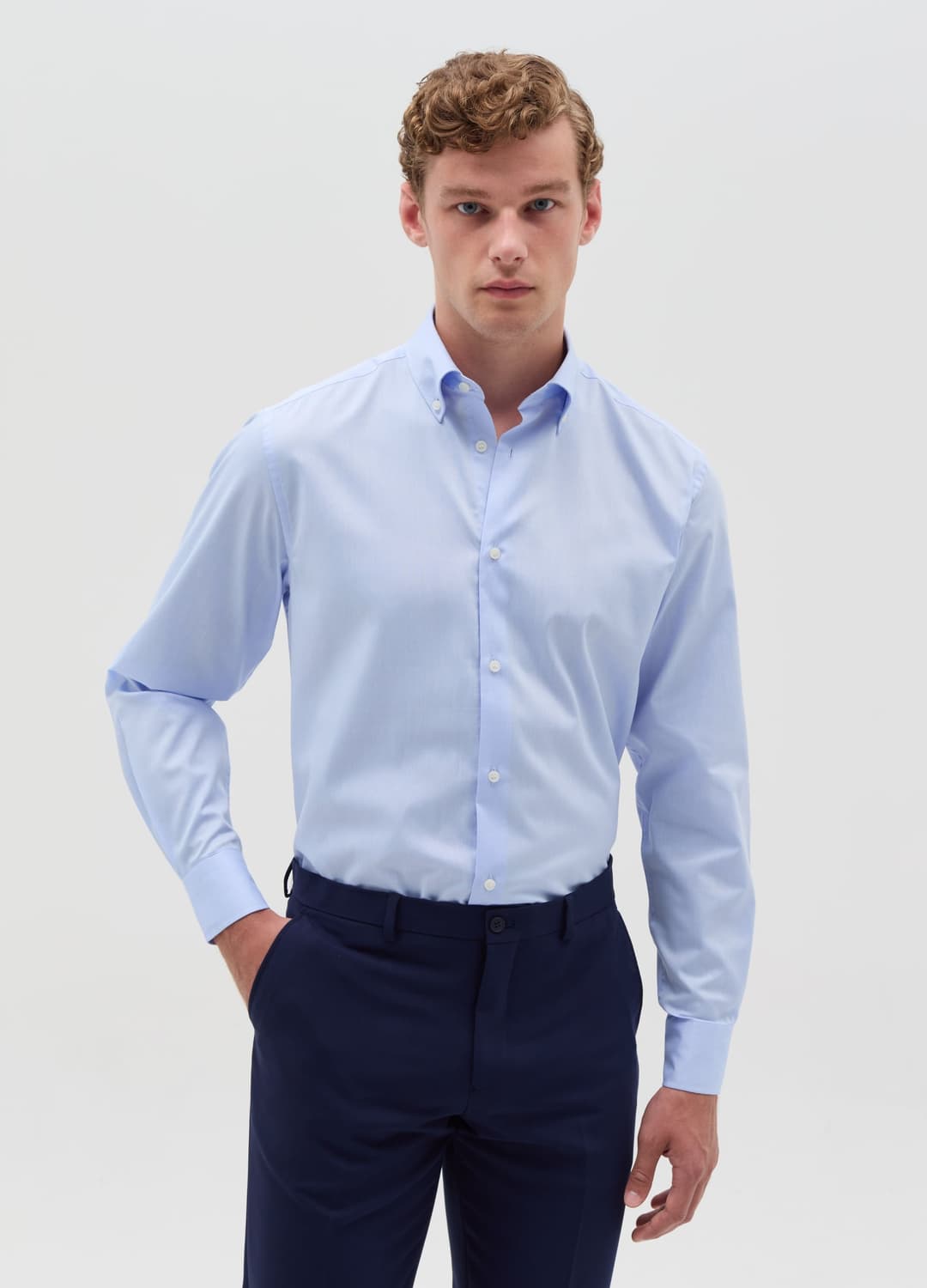 Camicia Uomo Manica Lunga In Cotone Azzurro | OVS Camicia Uomo Manica Lunga In Cotone Azzurro - 0 | OVS