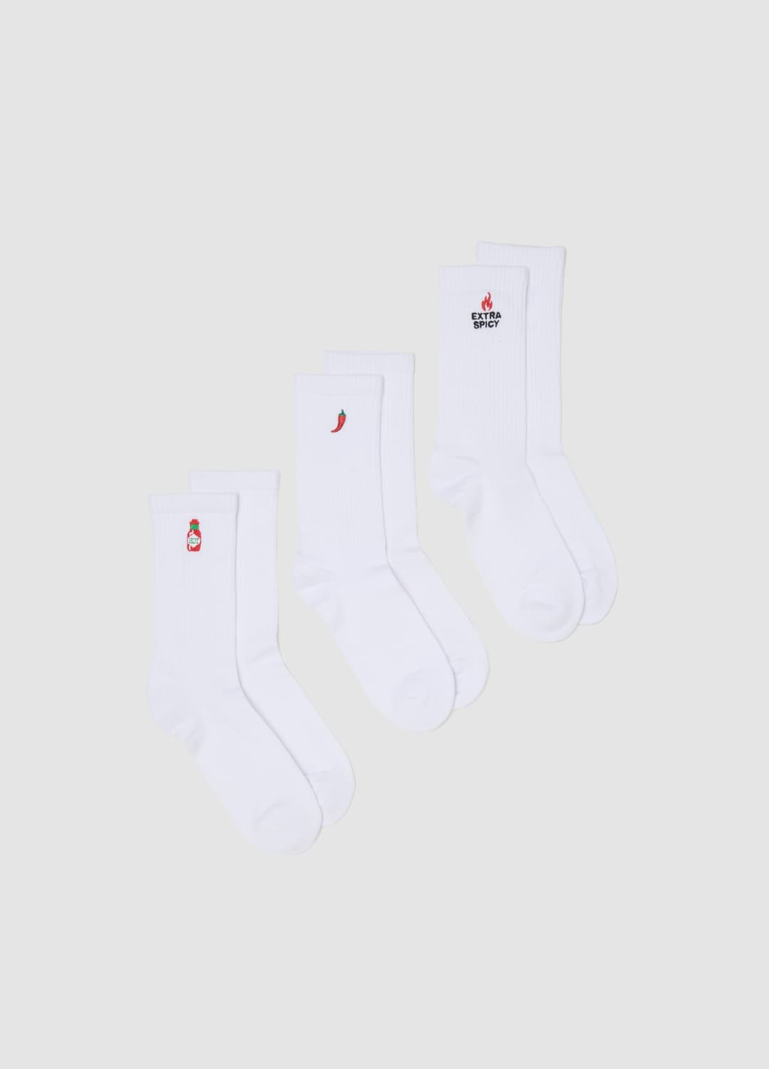 3er-pack Weisse Tennissocken Aus Stretch-baumwolle Mit Stickerei | OVS 3er-pack Weisse Tennissocken Aus Stretch-baumwolle Mit Stickerei - 0 | OVS