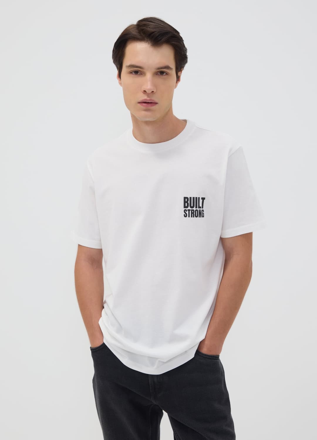 Weißes T-shirt Aus Reiner Baumwoll-jersey Mit Print | OVS Weißes T-shirt Aus Reiner Baumwoll-jersey Mit Print - 0 | OVS