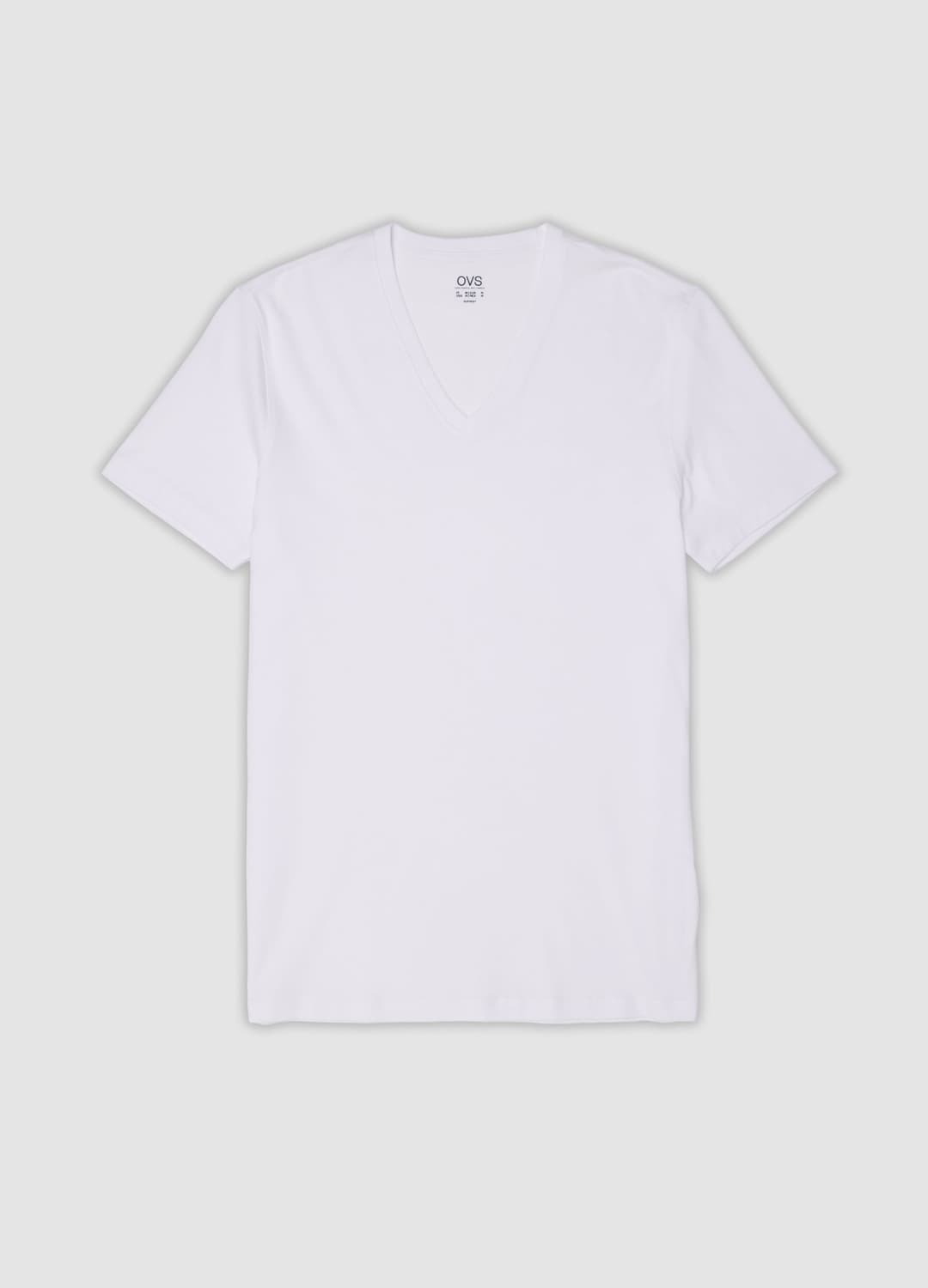 Weißes T-shirt Aus Reiner Supima-baumwolle Mit V-ausschnitt | OVS Weißes T-shirt Aus Reiner Supima-baumwolle Mit V-ausschnitt - 4 | OVS