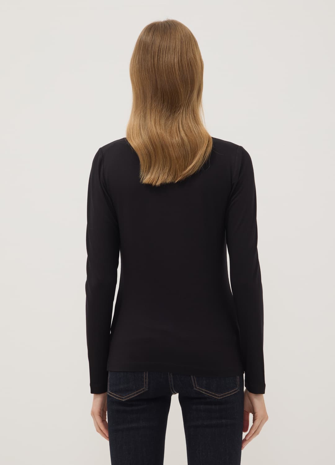 Schwarzes Slim-fit-t-shirt Aus Elastischer Viskose | OVS Schwarzes Slim-fit-t-shirt Aus Elastischer Viskose - 3 | OVS