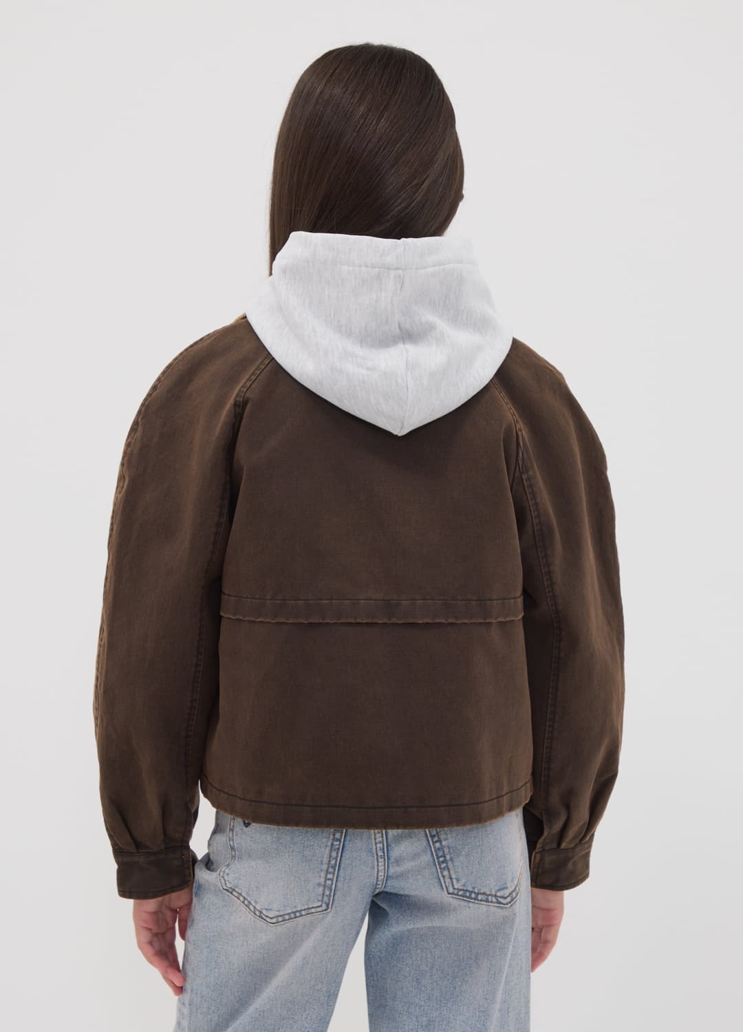 Braune Jacke Aus Baumwollmischung Mit Kontrastkragen Für Mädchen | OVS Braune Jacke Aus Baumwollmischung Mit Kontrastkragen Für Mädchen - 2 | OVS