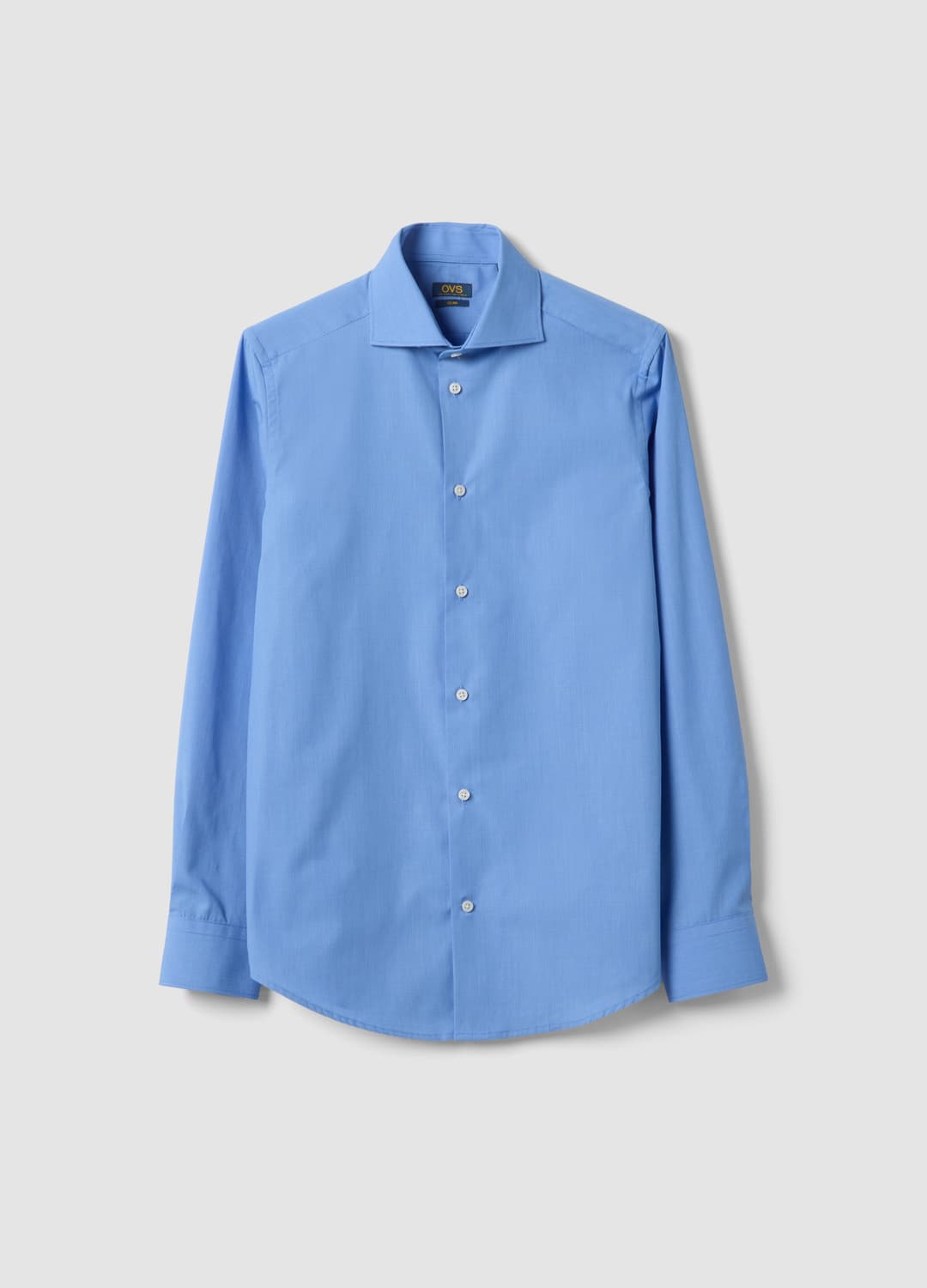 Hellblaues Slim-fit-hemd Aus Baumwollmix Mit Haifischkragen | OVS Hellblaues Slim-fit-hemd Aus Baumwollmix Mit Haifischkragen - 4 | OVS