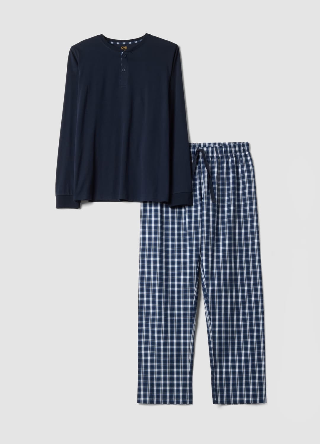 Pigiama Blu In Puro Cotone Organico Con Collo Serafino Regular Fit | OVS Pigiama Blu In Puro Cotone Organico Con Collo Serafino Regular Fit - 4 | OVS