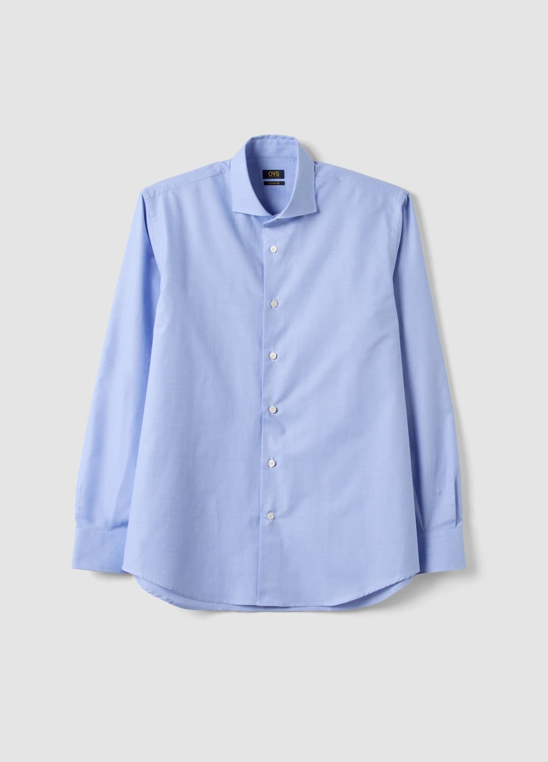 Camicia Azzurra In Puro Compact Cotton Con Collo Francese Regular Fit | OVS Camicia Azzurra In Puro Compact Cotton Con Collo Francese Regular Fit - 0 | OVS