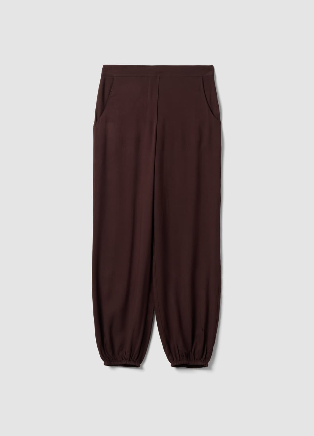 Braune Hose Aus Reiner Viskose Mit Elastischem Saum | OVS Braune Hose Aus Reiner Viskose Mit Elastischem Saum - 4 | OVS