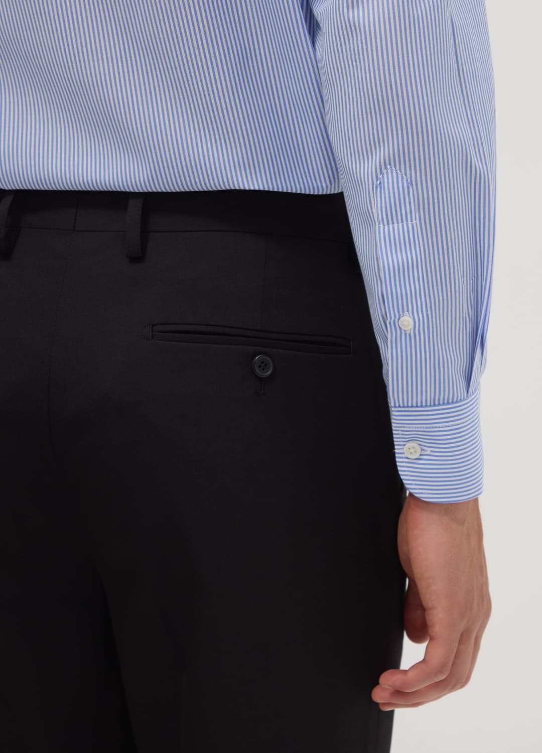 Camicia Azzurra A Righe In Misto Cotone Con Collo Button Down Easy Iron Regular Fit | OVS Camicia Azzurra A Righe In Misto Cotone Con Collo Button Down Easy Iron Regular Fit - 2 | OVS