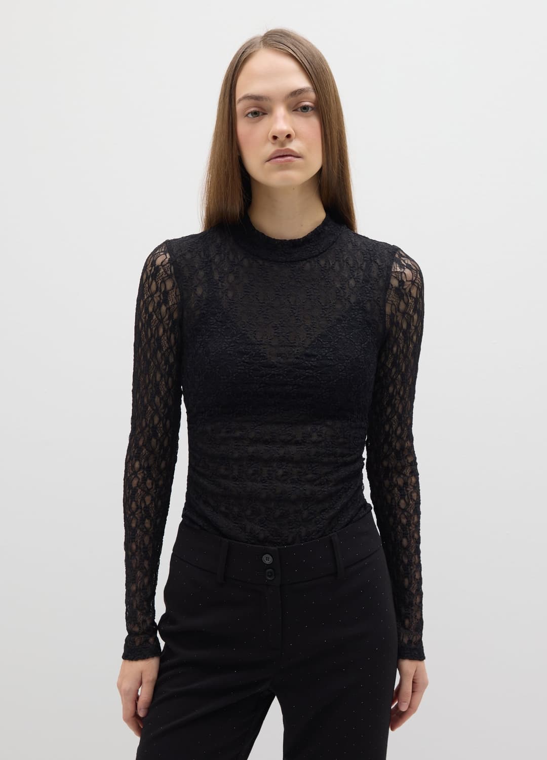Body Nero Senza Coppa In Pizzo Elasticizzato Regular Fit | OVS Body Nero Senza Coppa In Pizzo Elasticizzato Regular Fit - 2 | OVS