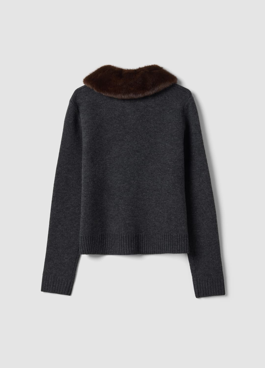Graue Strickjacke Mit Kontrastkragen | OVS Graue Strickjacke Mit Kontrastkragen - 6 | OVS