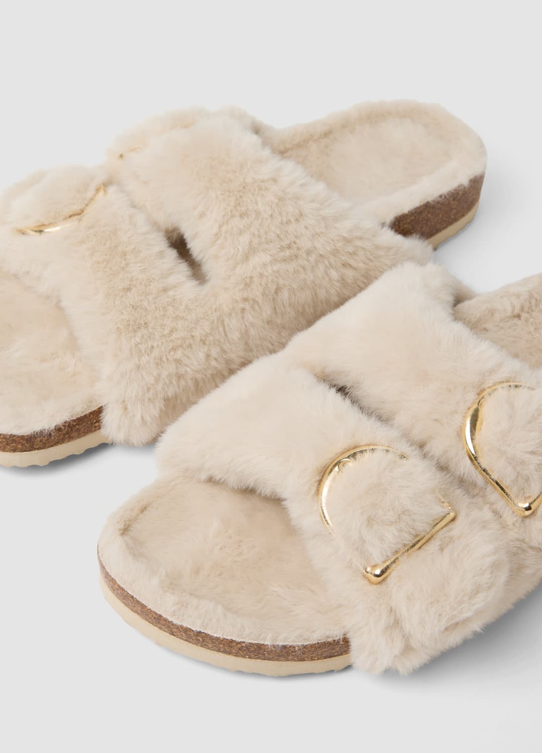 Beige Offene Pantoletten Mit Gekreuzten Riemen Und Schnalle | OVS Beige Offene Pantoletten Mit Gekreuzten Riemen Und Schnalle - 2 | OVS