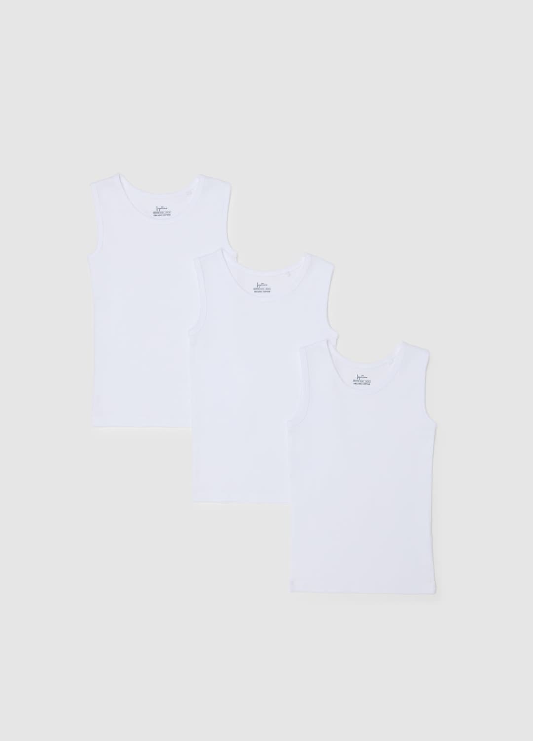 Tripack Canottiere Bianche Da Neonato In Puro Cotone | OVS Tripack Canottiere Bianche Da Neonato In Puro Cotone - 0 | OVS