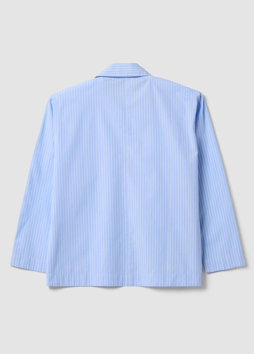 Camicia Azzurra A Righe In Popeline Di Puro Cotone Con Scollo A V | OVS Camicia Azzurra A Righe In Popeline Di Puro Cotone Con Scollo A V - 6 | OVS