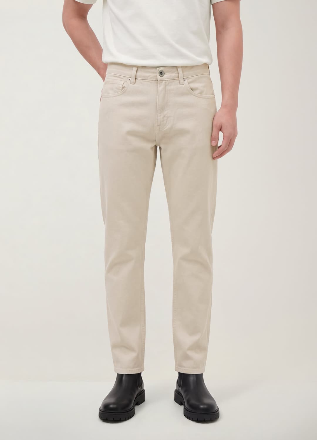 Jeans Beige In Twill Di Puro Cotone Straight Fit | OVS Jeans Beige In Twill Di Puro Cotone Straight Fit - 1 | OVS