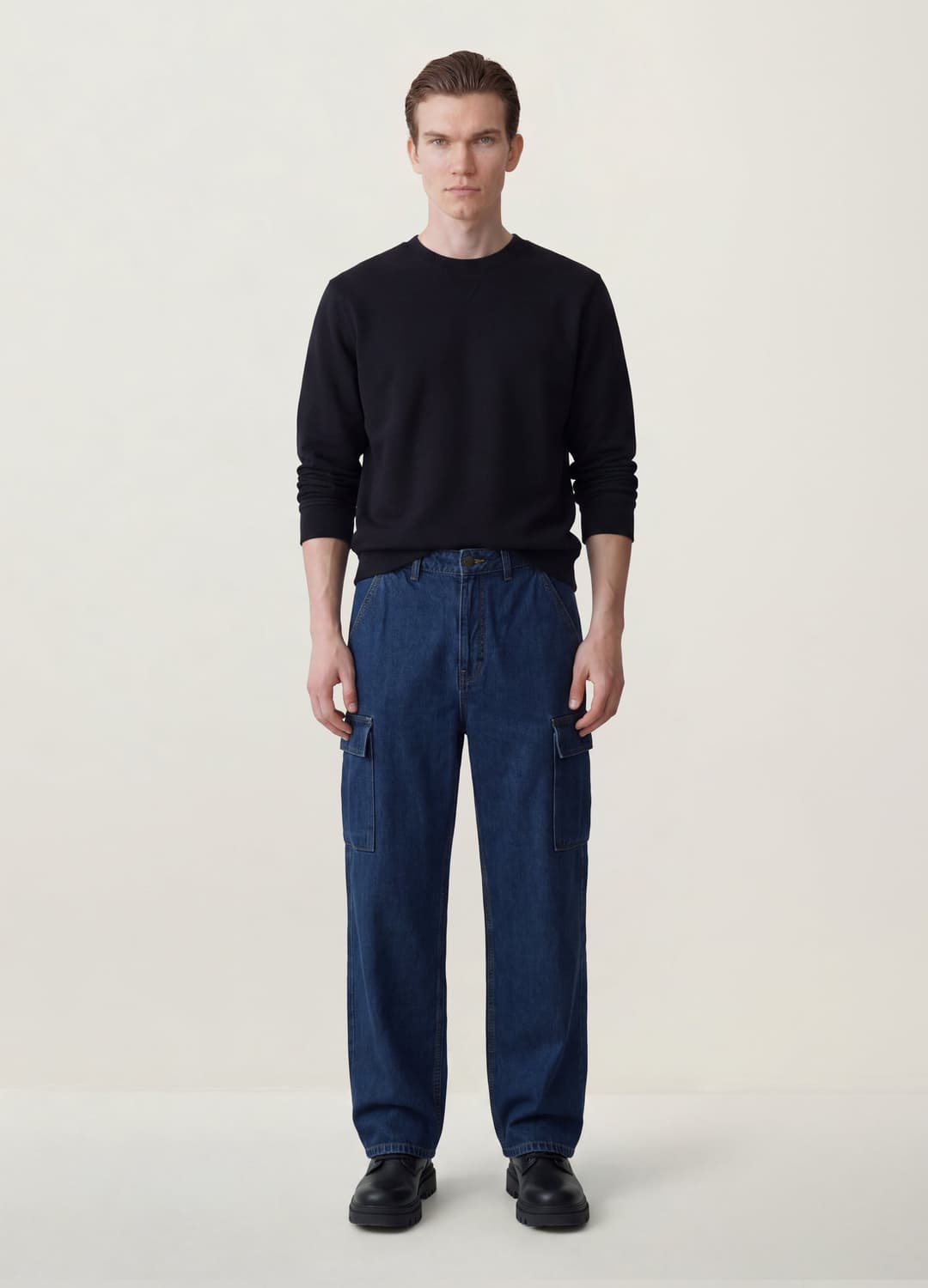 Blaue Cargo-jeans Aus Reiner Baumwolle Mit Wide-leg | OVS Blaue Cargo-jeans Aus Reiner Baumwolle Mit Wide-leg - 7 | OVS