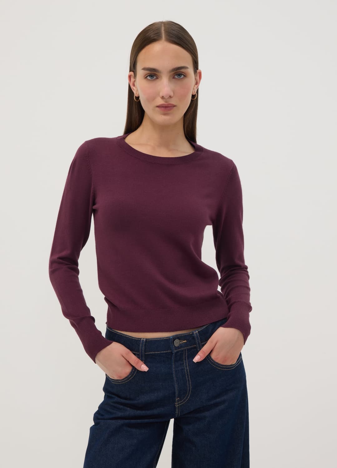 Maglia Viola In Misto Viscosa A Girocollo | OVS Maglia Viola In Misto Viscosa A Girocollo - 0 | OVS