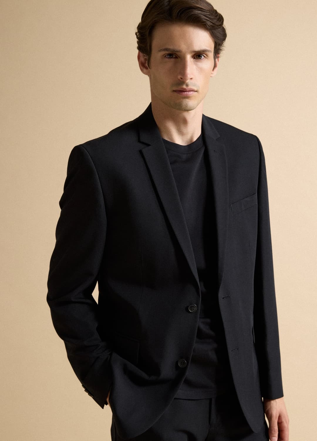 Blazer Nero Slim Fit Foderato Con Rever Classici | OVS Blazer Nero Slim Fit Foderato Con Rever Classici - 2 | OVS