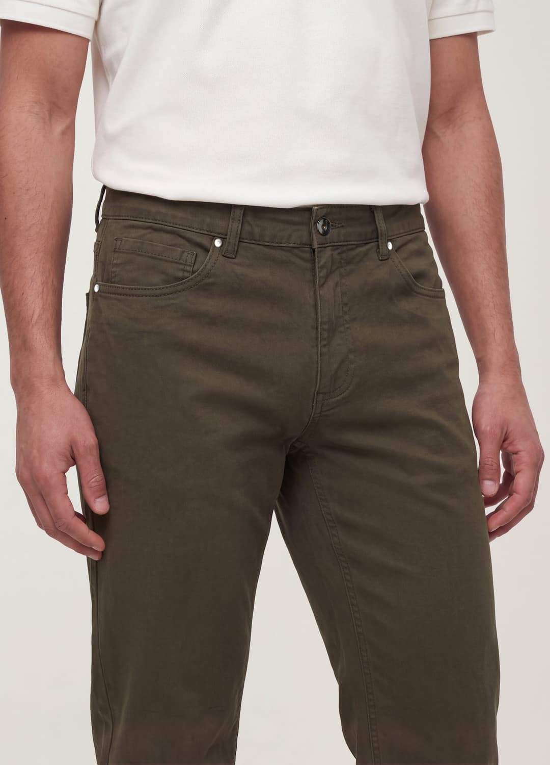 Grüne Slim-fit-hose Aus Elastischem Baumwolltwill | OVS Grüne Slim-fit-hose Aus Elastischem Baumwolltwill - 2 | OVS