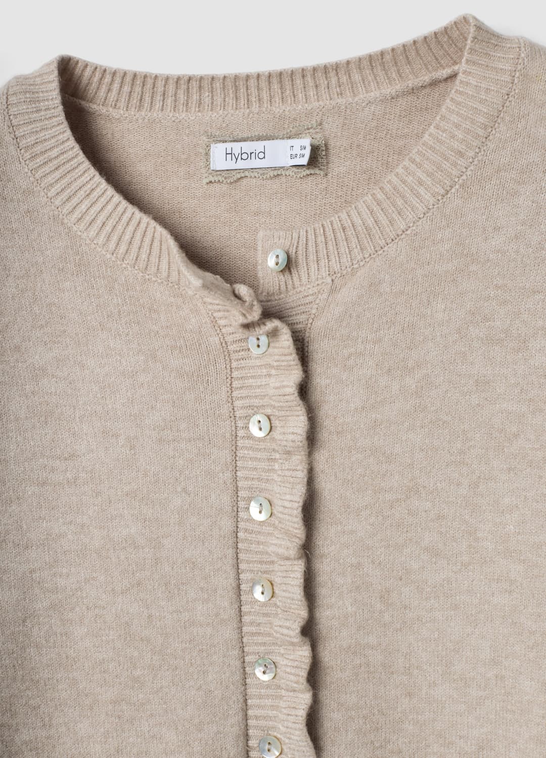 Cardigan Beige In Misto Viscosa Con Volant Regular Fit | OVS Cardigan Beige In Misto Viscosa Con Volant Regular Fit - 1 | OVS