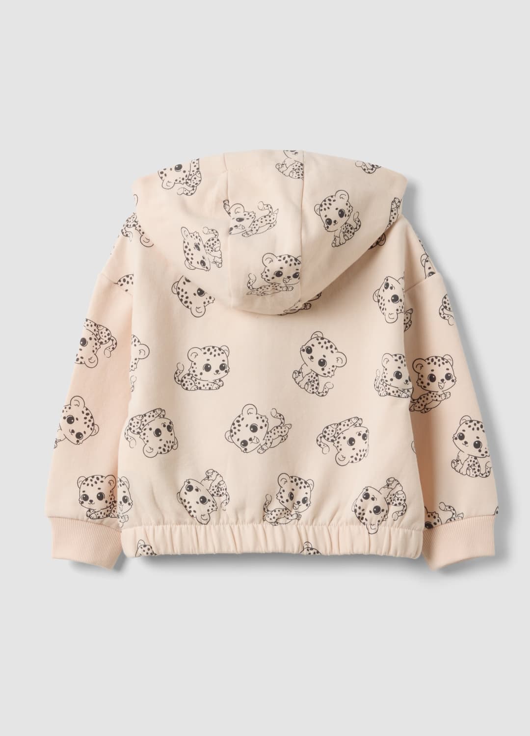 Rosa Kapuzen-sweatjacke Aus Stretch-baumwolle Mit Reißverschluss Und Allover-print Für Baby Mädchen | OVS Rosa Kapuzen-sweatjacke Aus Stretch-baumwolle Mit Reißverschluss Und Allover-print Für Baby Mädchen - 1 | OVS