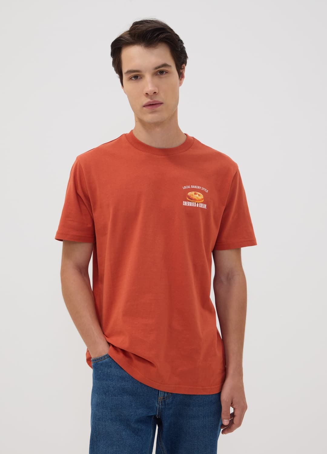 T-shirt Rossa In Puro Cotone Jersey Con Stampa Grafica Regular Fit | OVS T-shirt Rossa In Puro Cotone Jersey Con Stampa Grafica Regular Fit - 0 | OVS
