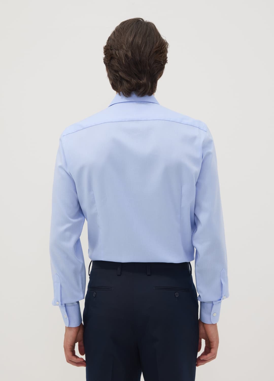 Camicia Azzurra Slim Fit In Puro Cotone Con Colletto Francese No Iron | OVS Camicia Azzurra Slim Fit In Puro Cotone Con Colletto Francese No Iron - 3 | OVS