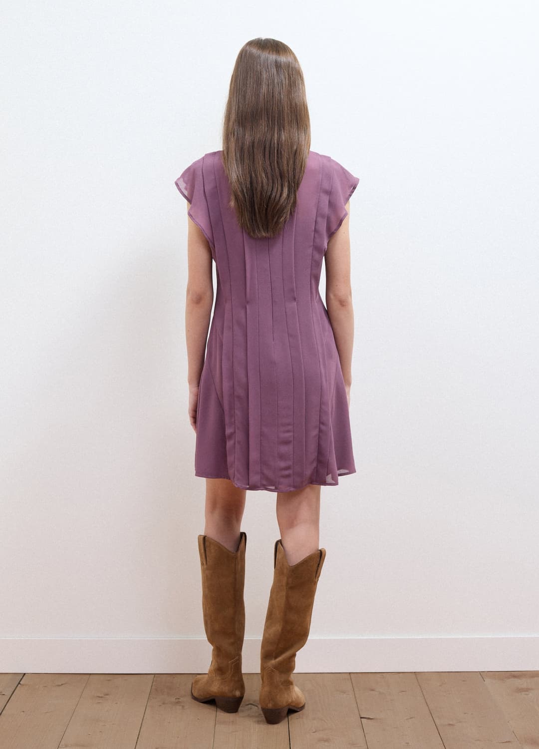Violettes Kleid Mit Kurzen Volantärmeln In Relaxed Fit | OVS Violettes Kleid Mit Kurzen Volantärmeln In Relaxed Fit - 3 | OVS