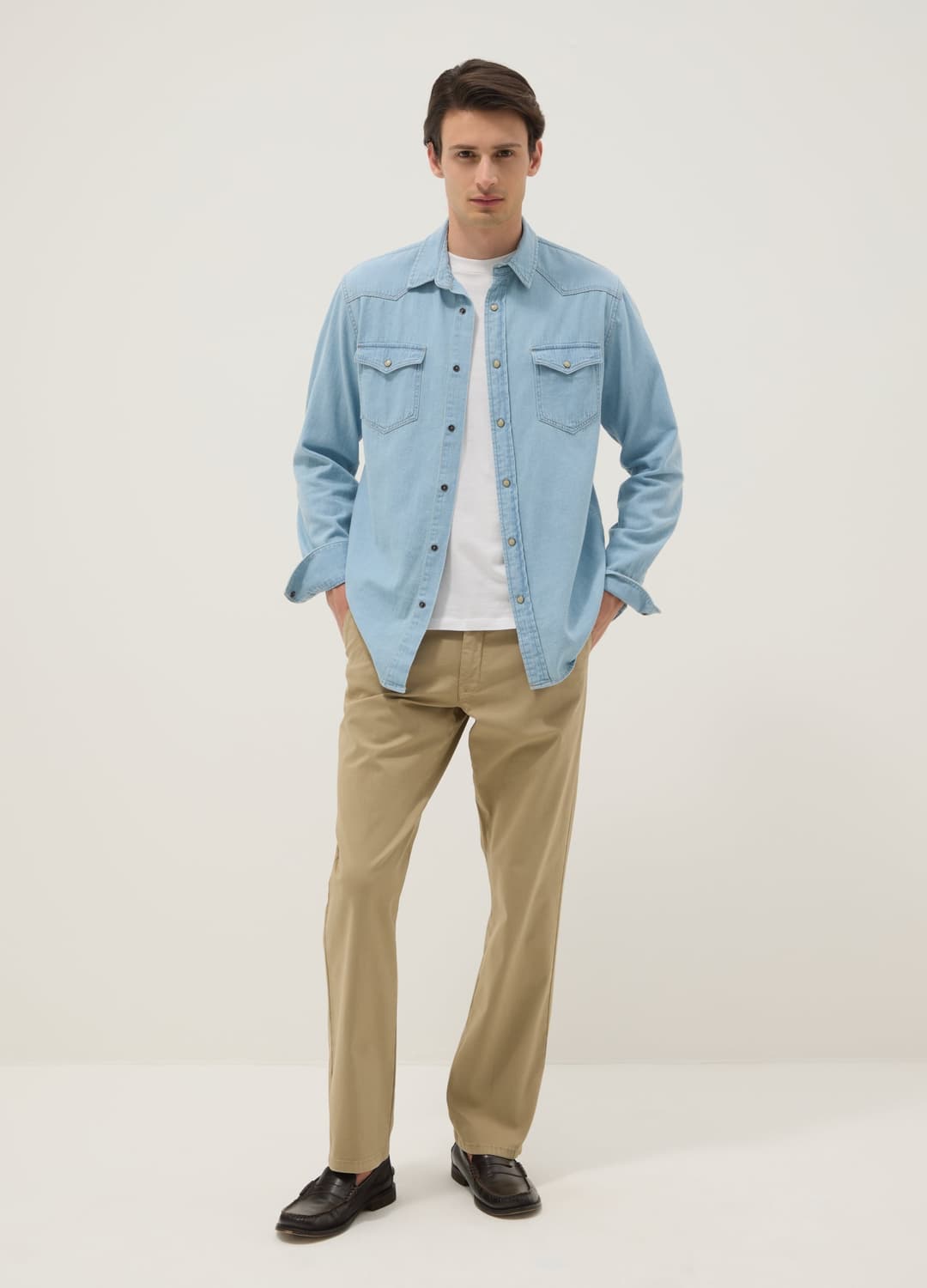 Pantaloni Chino Blu In Cotone Elasticizzato Regular Fit | OVS Pantaloni Chino Blu In Cotone Elasticizzato Regular Fit - 0 | OVS