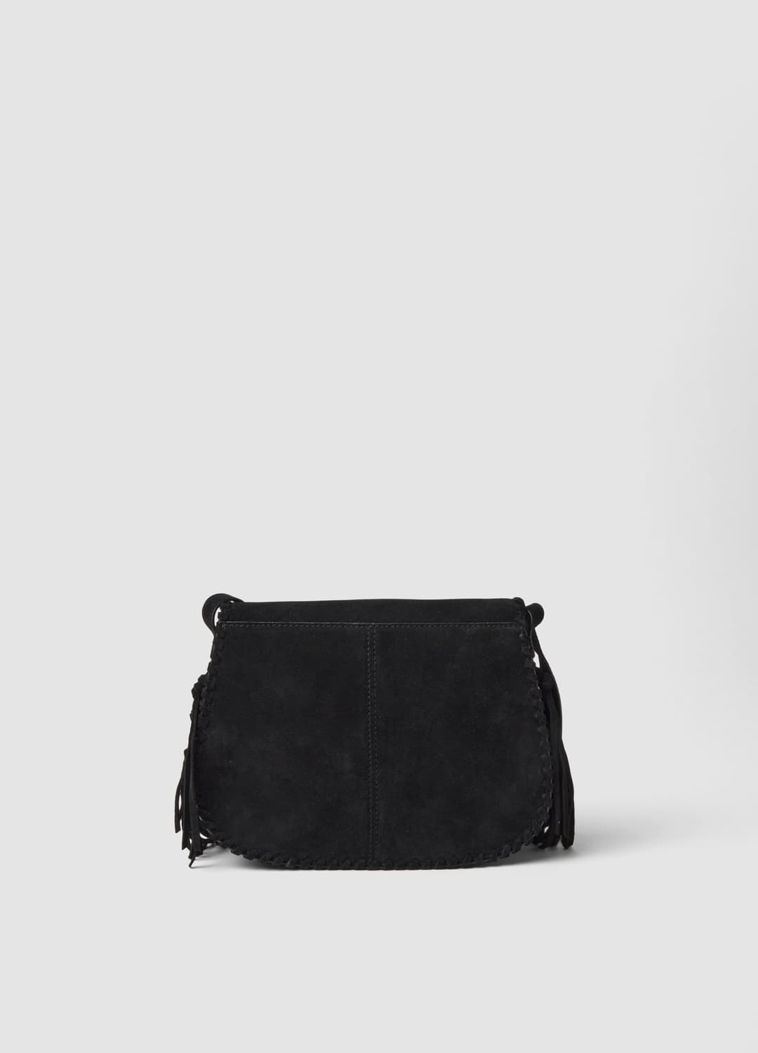 Borsa Nera In Vera Pelle Con Frange | OVS Borsa Nera In Vera Pelle Con Frange - 1 | OVS