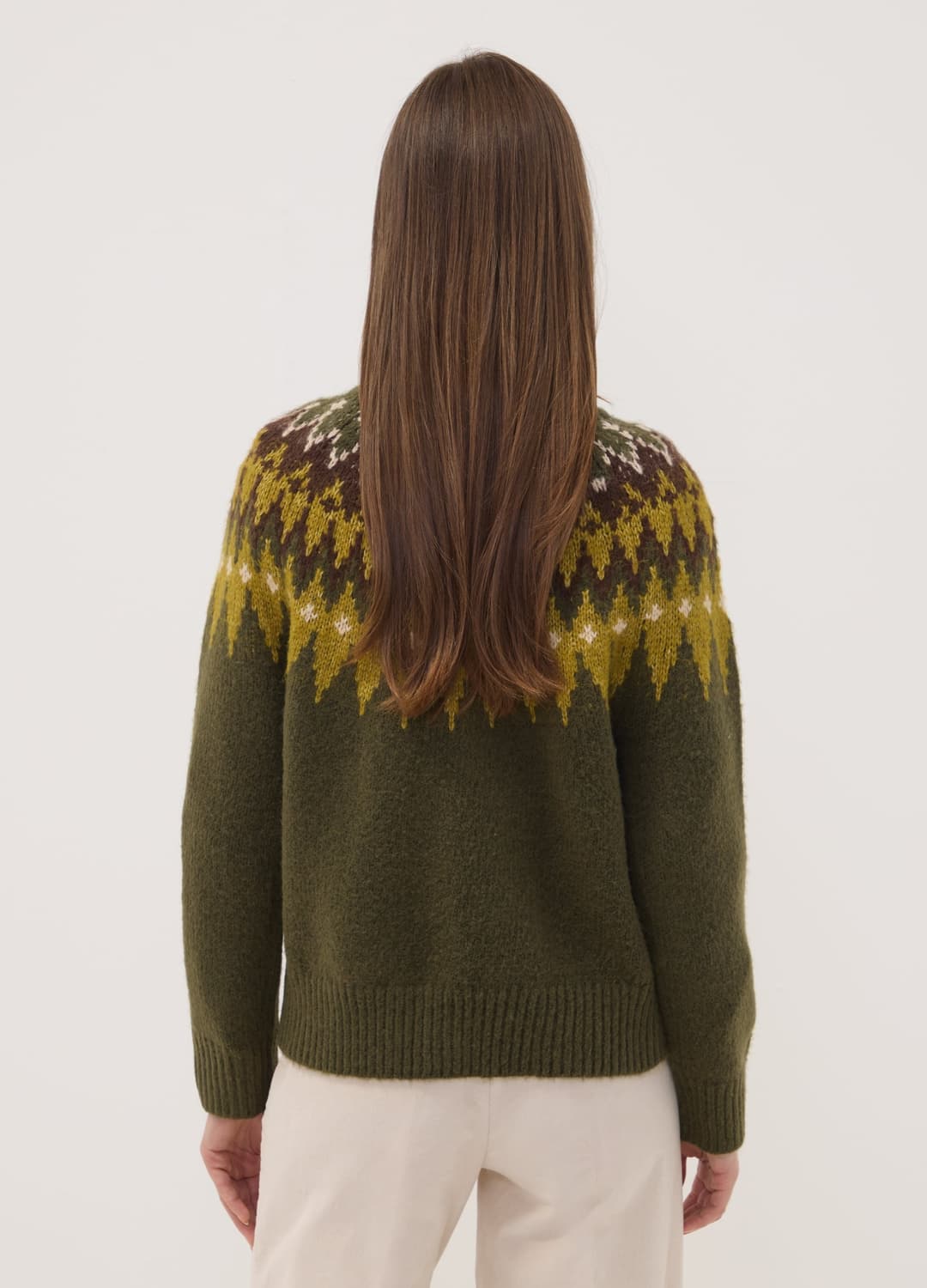 Grüner Jacquard-pullover Mit Rundhalsausschnitt | OVS Grüner Jacquard-pullover Mit Rundhalsausschnitt - 3 | OVS