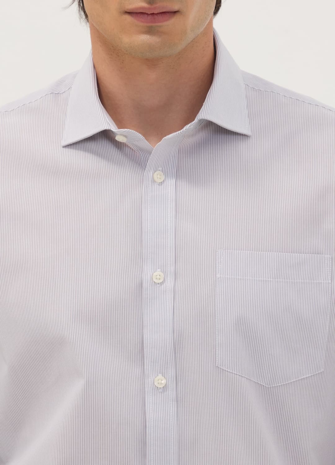 Camicia Grigia In Misto Cotone A Righe Sottili Easy Iron Regular Fit | OVS Camicia Grigia In Misto Cotone A Righe Sottili Easy Iron Regular Fit - 1 | OVS