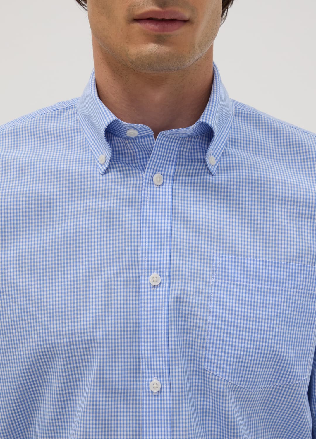 Camicia Azzurra In Misto Cotone Con Colletto Button Down Easy Iron Regular Fit | OVS Camicia Azzurra In Misto Cotone Con Colletto Button Down Easy Iron Regular Fit - 1 | OVS