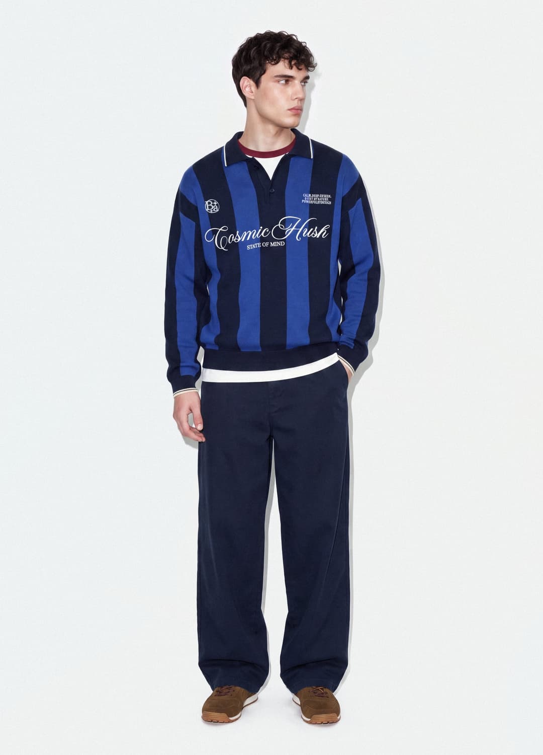 Maglia Blu E Nera In Puro Cotone Con Colletto Polo Over Fit | OVS Maglia Blu E Nera In Puro Cotone Con Colletto Polo Over Fit - 0 | OVS
