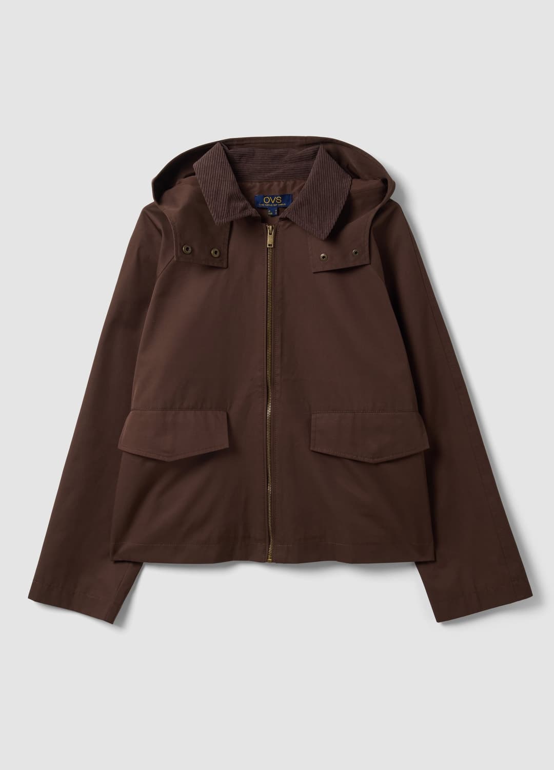 Giacca Parka Marrone Con Cappuccio E Collo A Coste In Misto Cotone | OVS Giacca Parka Marrone Con Cappuccio E Collo A Coste In Misto Cotone - 4 | OVS