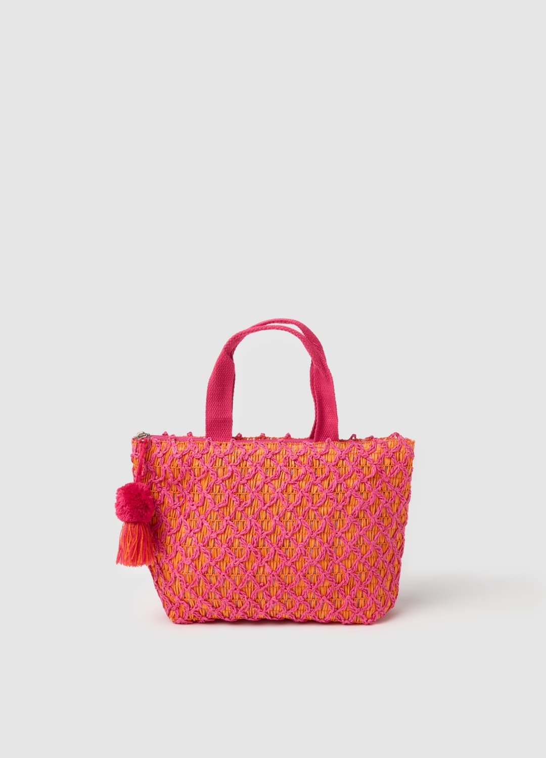 Maxi Bag In Raffia Rosa E Bianco | OVS Maxi Bag In Raffia Rosa E Bianco - 3 | OVS