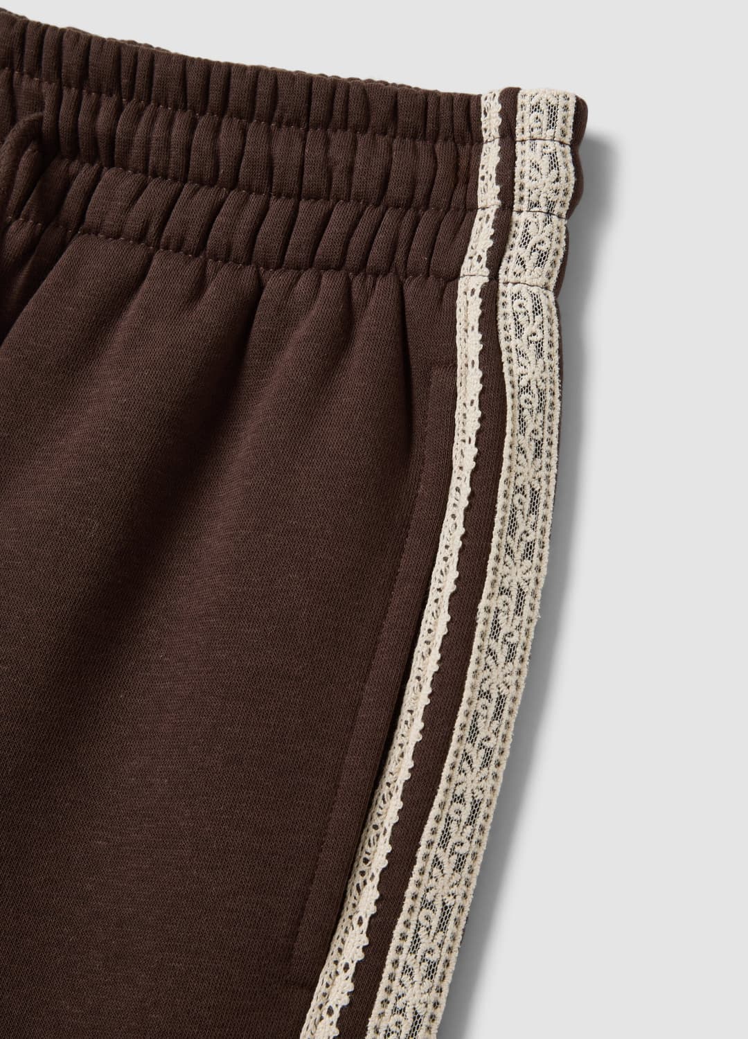 Pantaloni Marroni In Misto Cotone Wide Leg Con Ricami In Pizzo | OVS Pantaloni Marroni In Misto Cotone Wide Leg Con Ricami In Pizzo - 1 | OVS