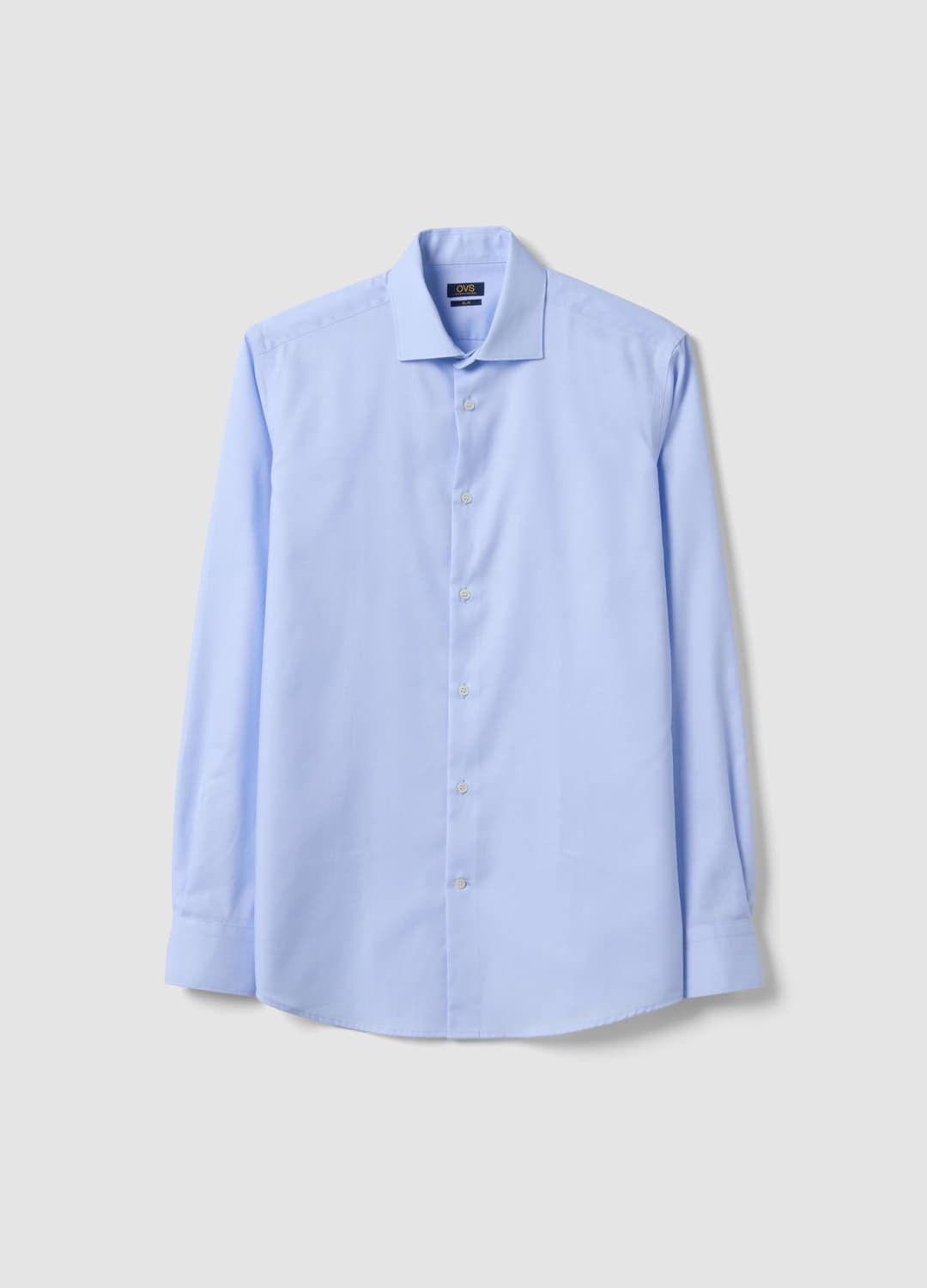 Camicia Azzurra In Puro Cotone Con Colletto Classico Slim Fit No Iron | OVS Camicia Azzurra In Puro Cotone Con Colletto Classico Slim Fit No Iron - 4 | OVS