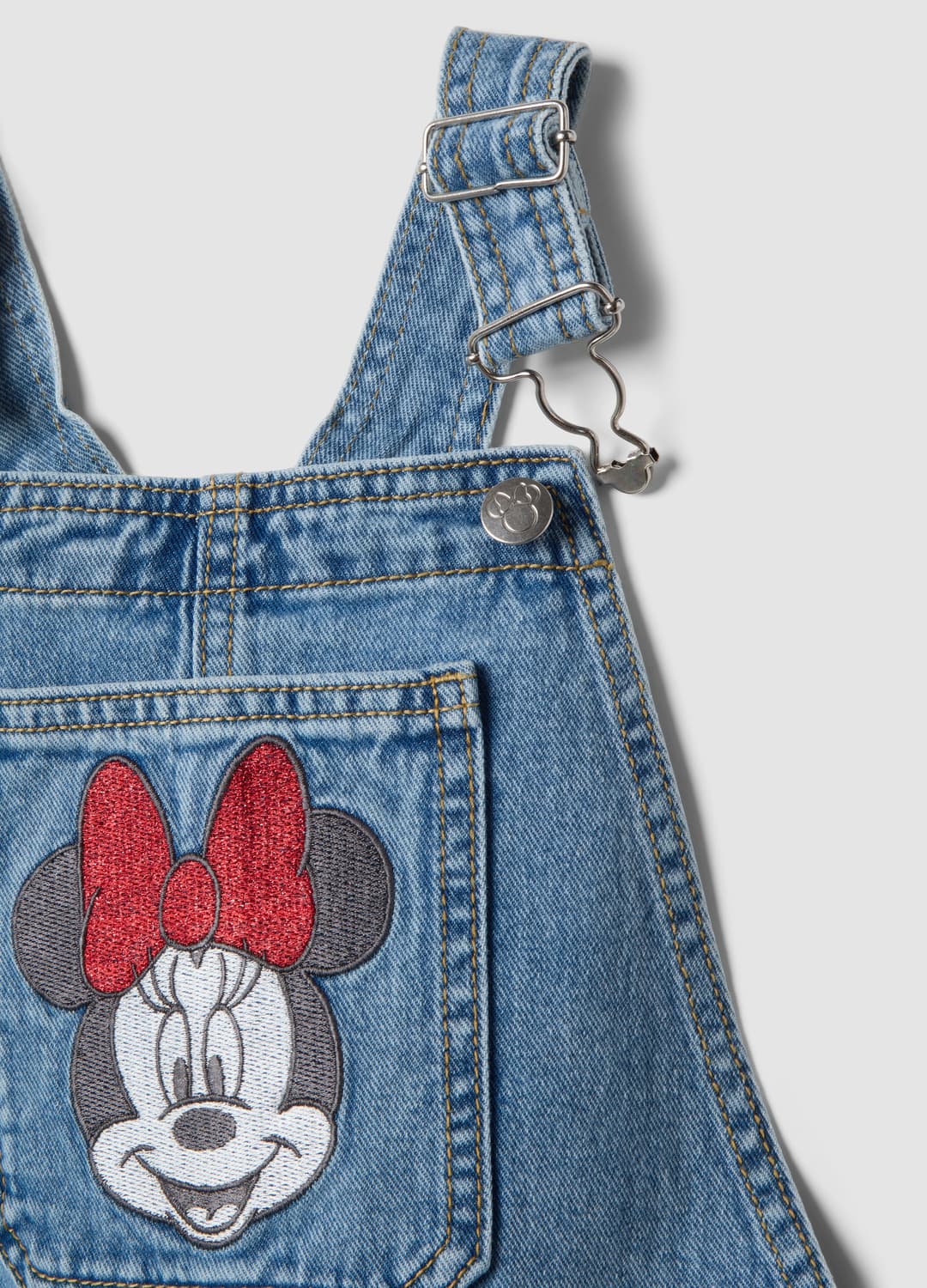 Salopette Denim Blu In Puro Cotone Da Bambina Con Ricamo Minnie | OVS Salopette Denim Blu In Puro Cotone Da Bambina Con Ricamo Minnie - 2 | OVS
