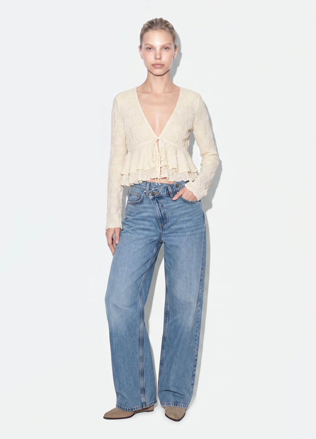 Hellblaue Jeans Aus Reiner Baumwolle Im Denim | OVS Hellblaue Jeans Aus Reiner Baumwolle Im Denim - 0 | OVS