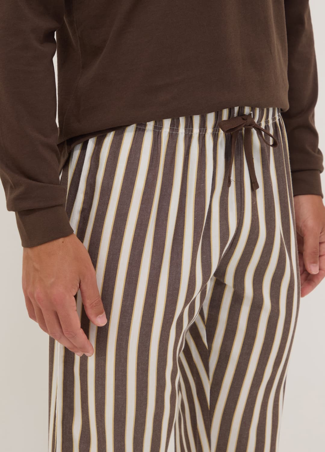 Pigiama Marrone In Puro Cotone Organico A Righe Regular Fit | OVS Pigiama Marrone In Puro Cotone Organico A Righe Regular Fit - 3 | OVS