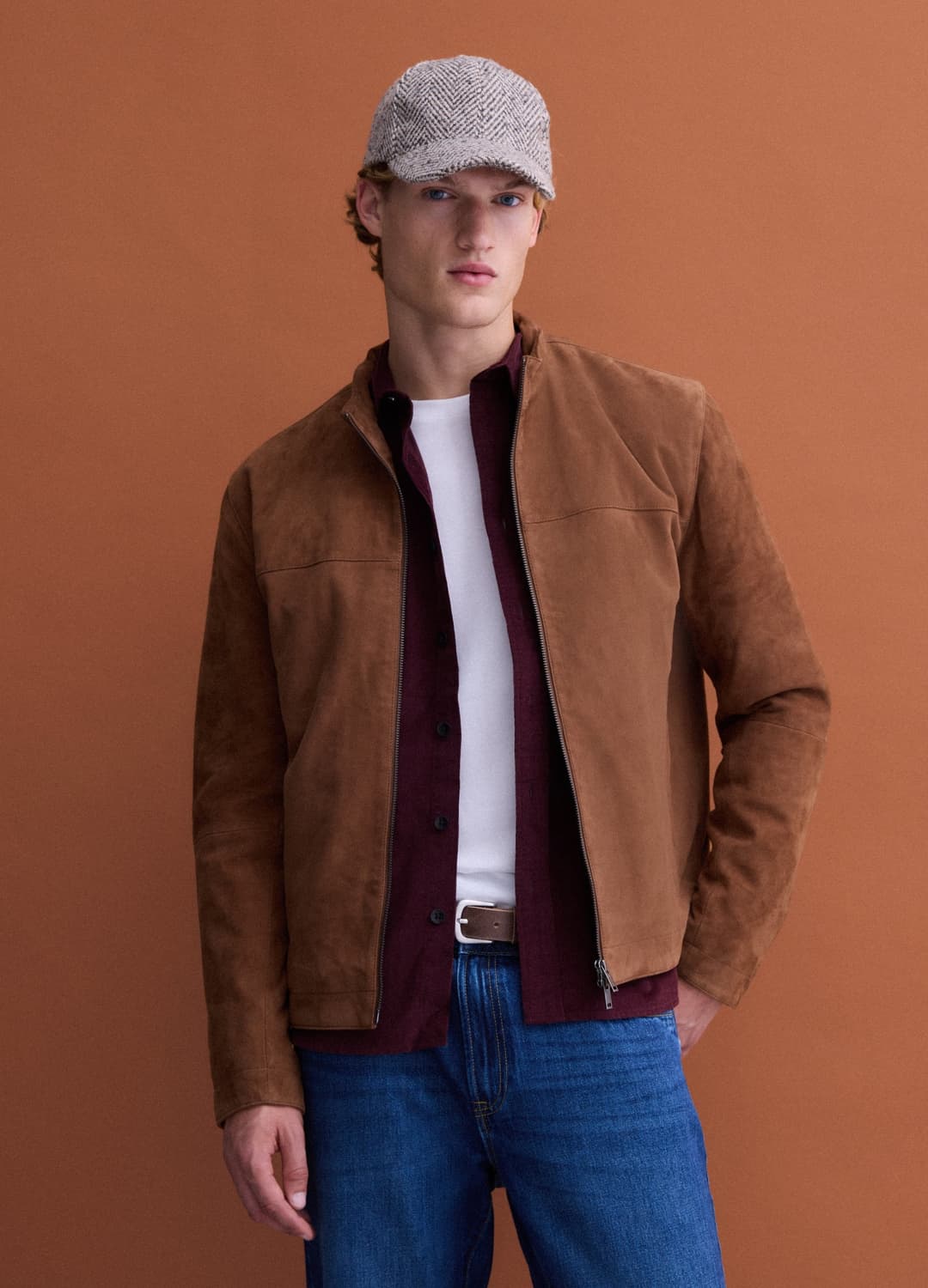 Giacca Marrone In Vera Pelle Con Zip Regular Fit | OVS Giacca Marrone In Vera Pelle Con Zip Regular Fit - 0 | OVS