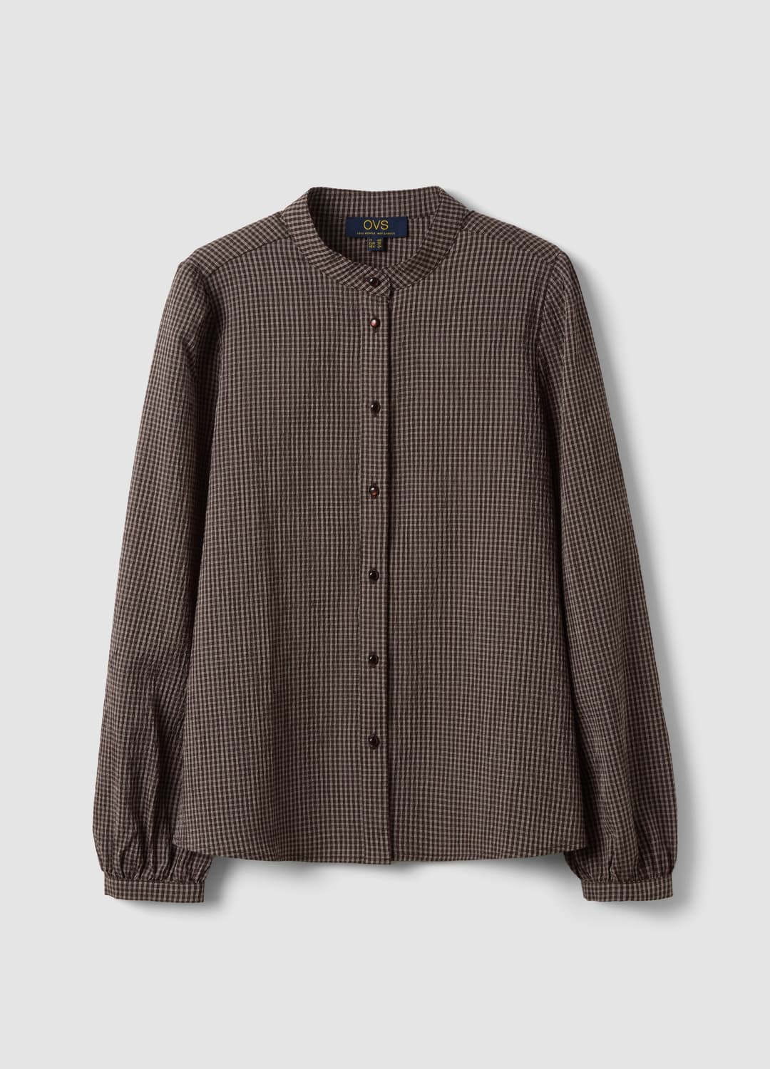 Camicia Bianca A Quadri In Viscosa Elasticizzato Con Collo Coreano | OVS Camicia Bianca A Quadri In Viscosa Elasticizzato Con Collo Coreano - 11 | OVS
