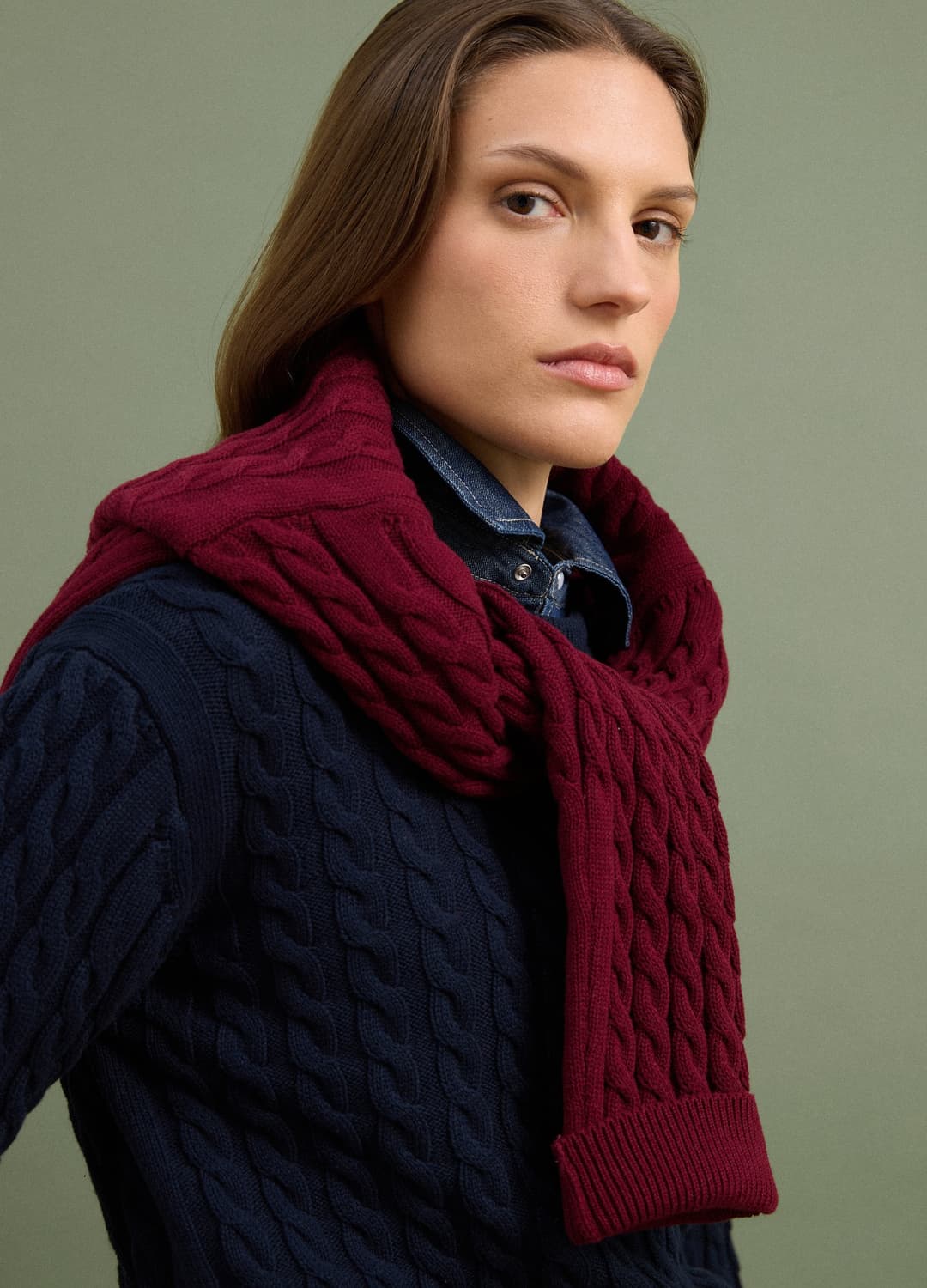Maglia Blu Girocollo In Puro Cotone A Trecce Regular Fit | OVS Maglia Blu Girocollo In Puro Cotone A Trecce Regular Fit - 1 | OVS