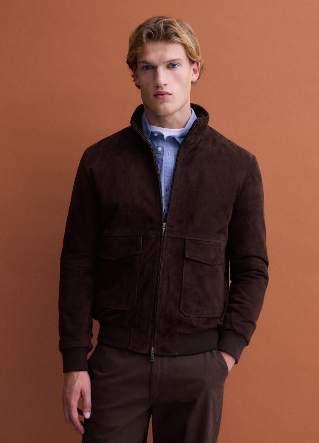 Bomber Marrone In Vera Pelle Con Zip | OVS Bomber Marrone In Vera Pelle Con Zip - 3 | OVS